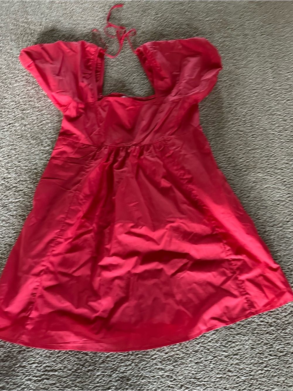 Draper James Bright Pink Halter Empire Mini Dress square neck